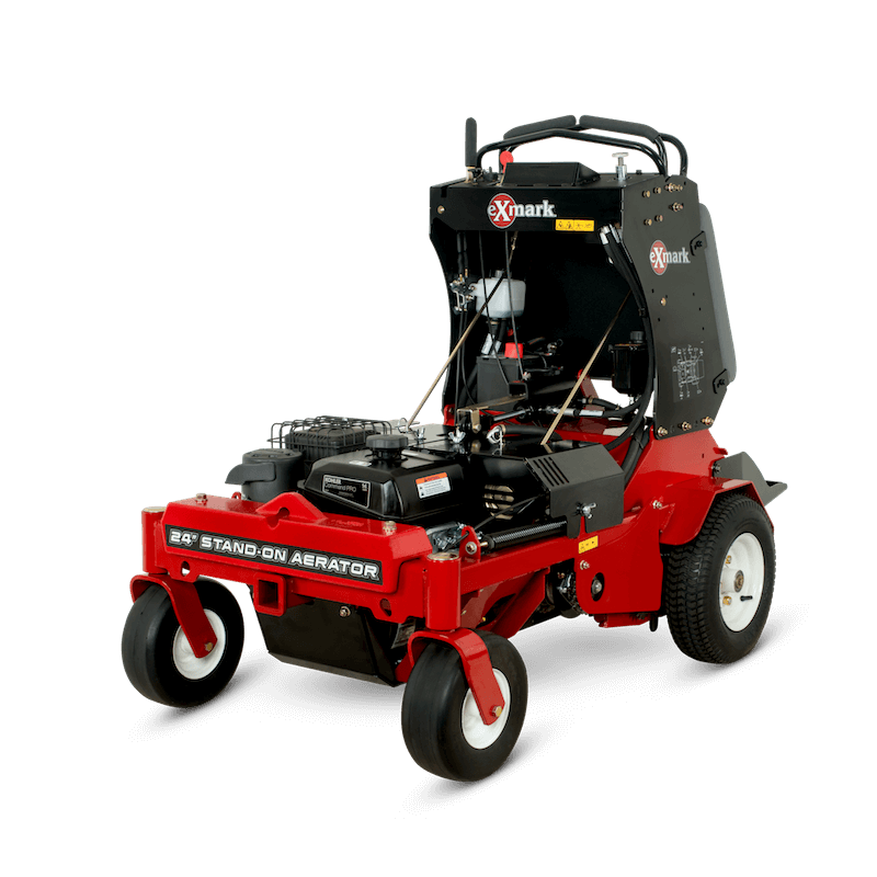 Exmark commercial aerator side-view.